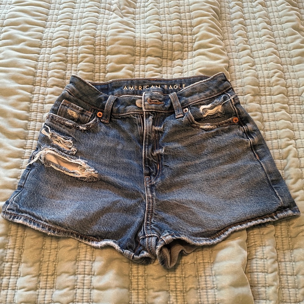American Eagle Outfitters Ripped Blue Jean Shorts